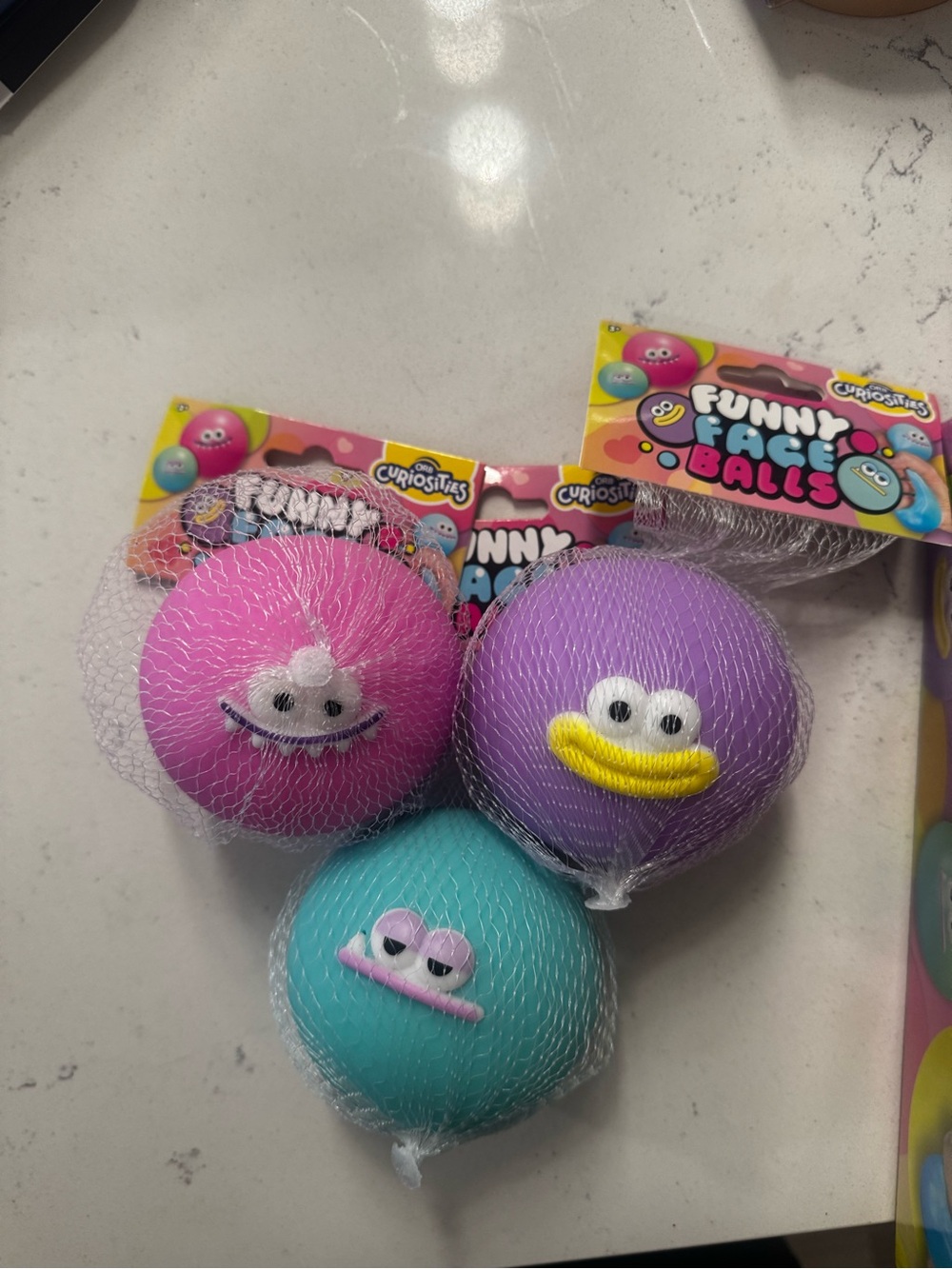 Set of 3 funny Face five below  - Purple, Aqua and pink